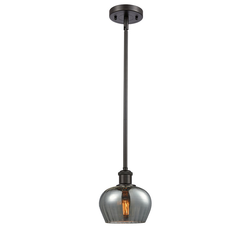 Fenton Mini Pendant shown in the Oil Rubbed Bronze finish with a Plated Smoke shade