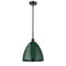 Plymouth Dome Pendant shown in the Oil Rubbed Bronze finish with a Green shade