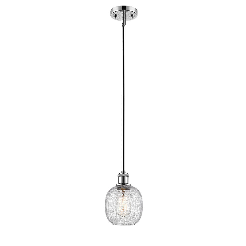 Belfast Mini Pendant shown in the Polished Chrome finish with a Clear Crackle shade