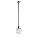 Belfast Mini Pendant shown in the Polished Chrome finish with a Clear Crackle shade