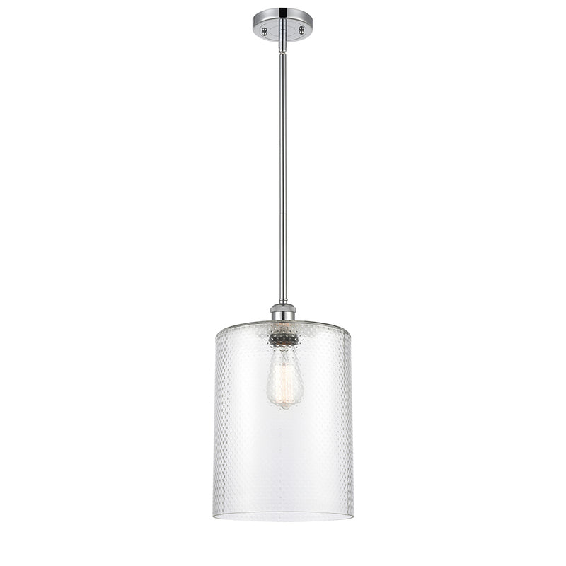 Cobbleskill Mini Pendant shown in the Polished Chrome finish with a Clear shade