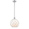 Farmhouse Rope Mini Pendant shown in the Polished Chrome finish with a White Glass with White Rope shade