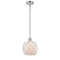 Farmhouse Rope Mini Pendant shown in the Polished Chrome finish with a White Glass with White Rope shade