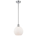 Athens Mini Pendant shown in the Polished Chrome finish with a Matte White shade