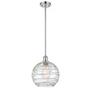 Deco Swirl Mini Pendant shown in the Polished Chrome finish with a Clear shade