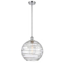 Deco Swirl Mini Pendant shown in the Polished Chrome finish with a Clear shade