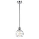 Deco Swirl Mini Pendant shown in the Polished Chrome finish with a Clear shade