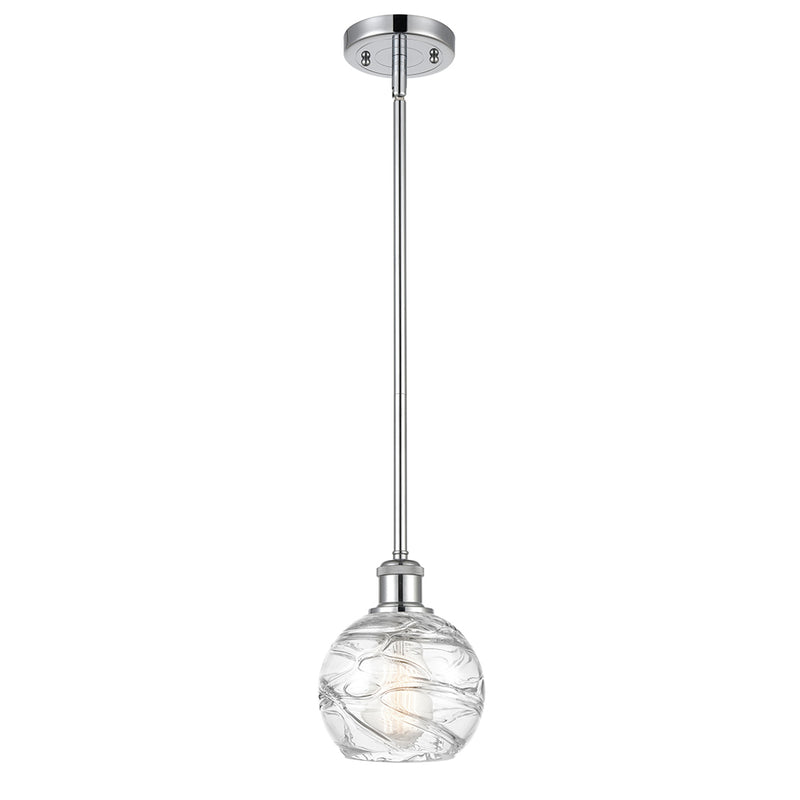 Deco Swirl Mini Pendant shown in the Polished Chrome finish with a Clear shade