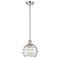 Deco Swirl Mini Pendant shown in the Polished Chrome finish with a Clear shade