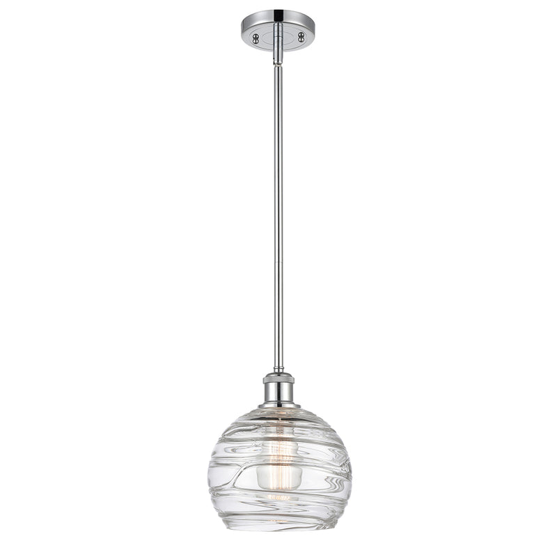 Deco Swirl Mini Pendant shown in the Polished Chrome finish with a Clear shade