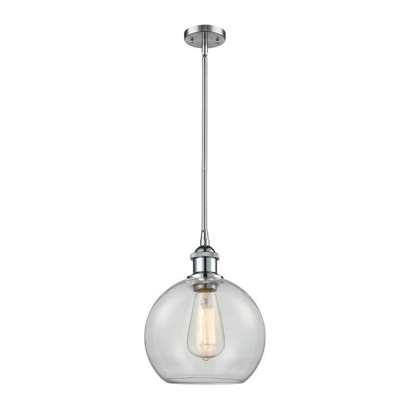 Athens Mini Pendant shown in the Polished Chrome finish with a Clear shade