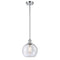 Athens Mini Pendant shown in the Polished Chrome finish with a Seedy shade