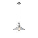 Orwell Mini Pendant shown in the Polished Chrome finish with a Clear shade