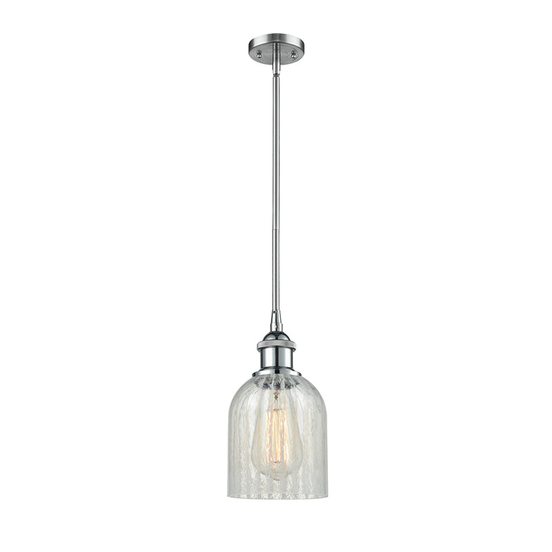 Caledonia Mini Pendant shown in the Polished Chrome finish with a Mouchette shade