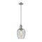 Salina Mini Pendant shown in the Polished Chrome finish with a Clear Spiral Fluted shade