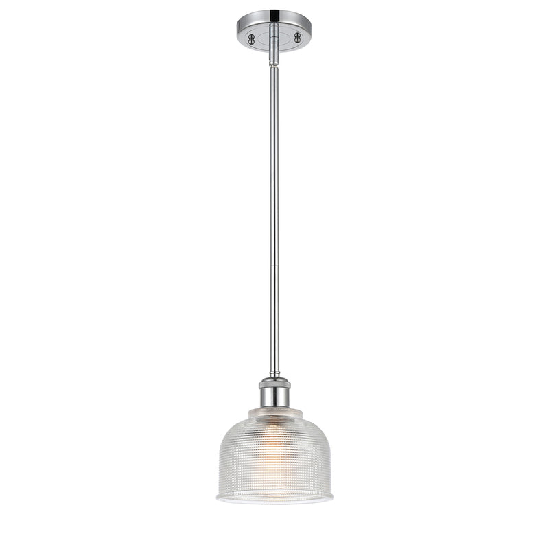 Dayton Mini Pendant shown in the Polished Chrome finish with a Clear shade