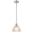 Arietta Mini Pendant shown in the Polished Chrome finish with a Clear shade