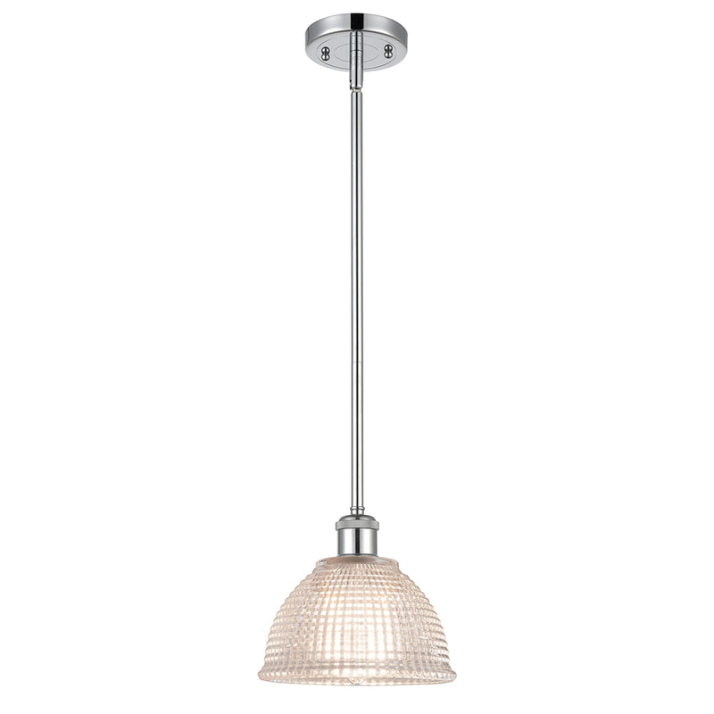 Arietta Mini Pendant shown in the Polished Chrome finish with a Clear shade