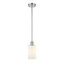 Clymer Mini Pendant shown in the Polished Chrome finish with a Matte White shade