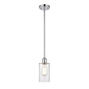 Clymer Mini Pendant shown in the Polished Chrome finish with a Clear shade