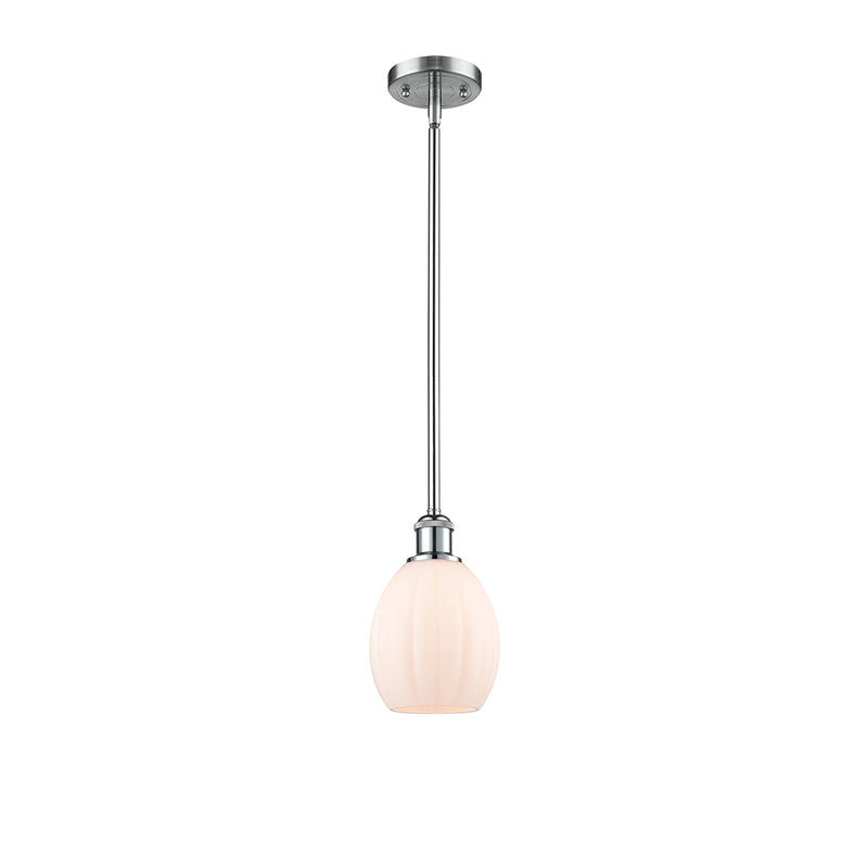 Eaton Mini Pendant shown in the Polished Chrome finish with a Matte White shade