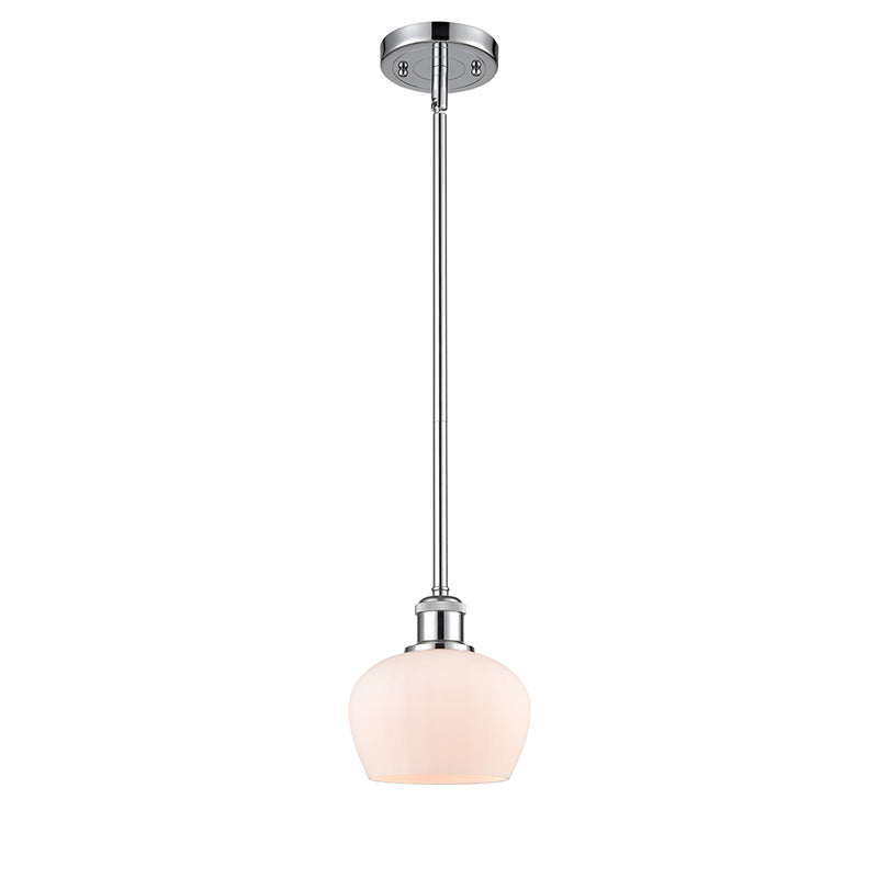 Fenton Mini Pendant shown in the Polished Chrome finish with a Matte White shade