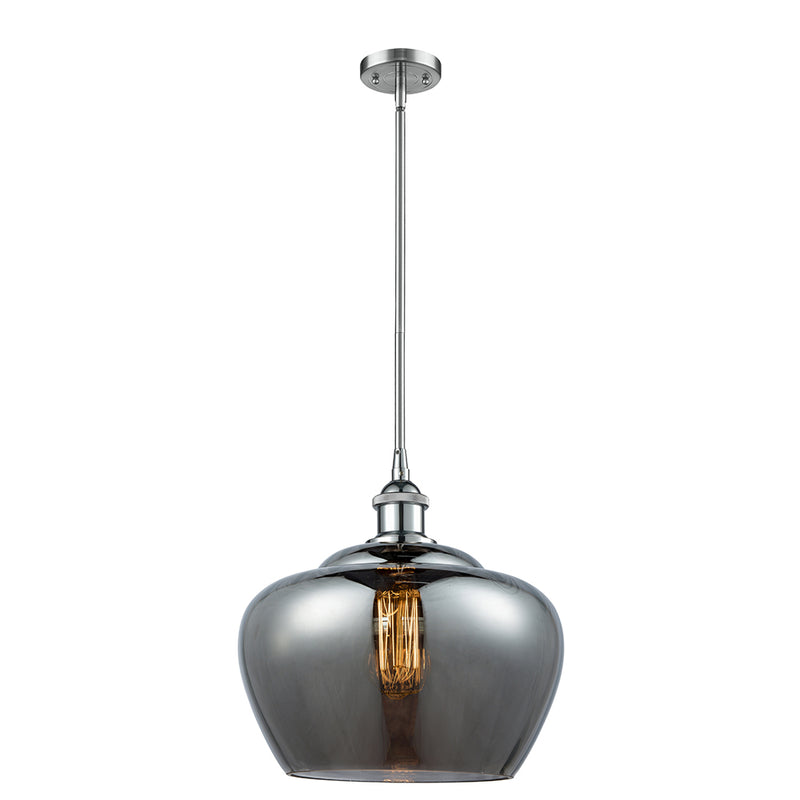 Fenton Mini Pendant shown in the Polished Chrome finish with a Plated Smoke shade