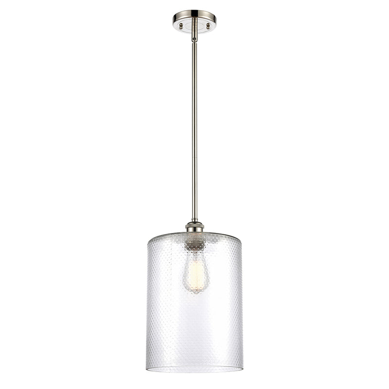 Cobbleskill Mini Pendant shown in the Polished Nickel finish with a Clear shade