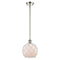 Farmhouse Rope Mini Pendant shown in the Polished Nickel finish with a White Glass with White Rope shade