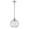 Deco Swirl Mini Pendant shown in the Polished Nickel finish with a Clear shade