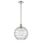 Deco Swirl Mini Pendant shown in the Polished Nickel finish with a Clear shade