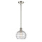 Deco Swirl Mini Pendant shown in the Polished Nickel finish with a Clear shade