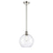 Athens Mini Pendant shown in the Polished Nickel finish with a Clear shade