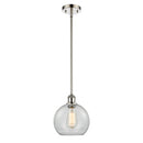 Athens Mini Pendant shown in the Polished Nickel finish with a Clear shade