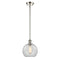 Athens Mini Pendant shown in the Polished Nickel finish with a Clear shade