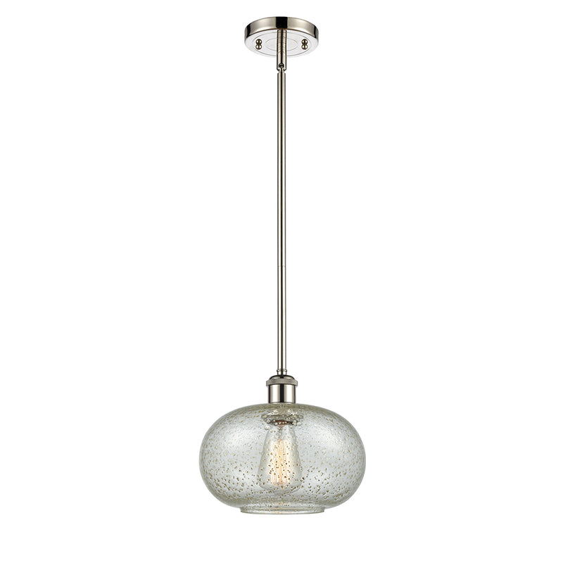 Gorham Mini Pendant shown in the Polished Nickel finish with a Mica shade