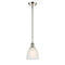 Castile Mini Pendant shown in the Polished Nickel finish with a White shade