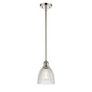 Castile Mini Pendant shown in the Polished Nickel finish with a Clear shade