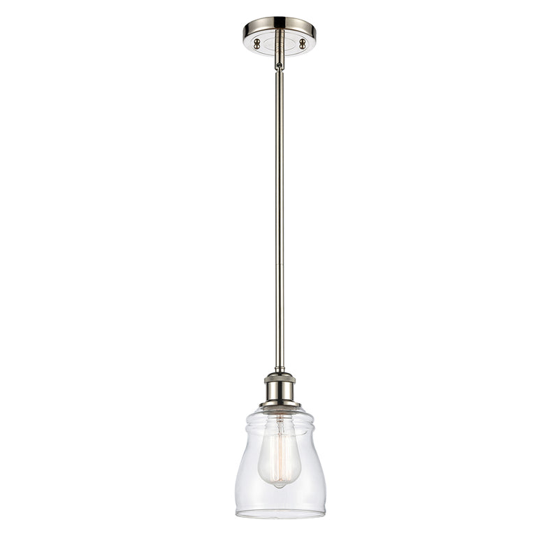 Ellery Mini Pendant shown in the Polished Nickel finish with a Clear shade