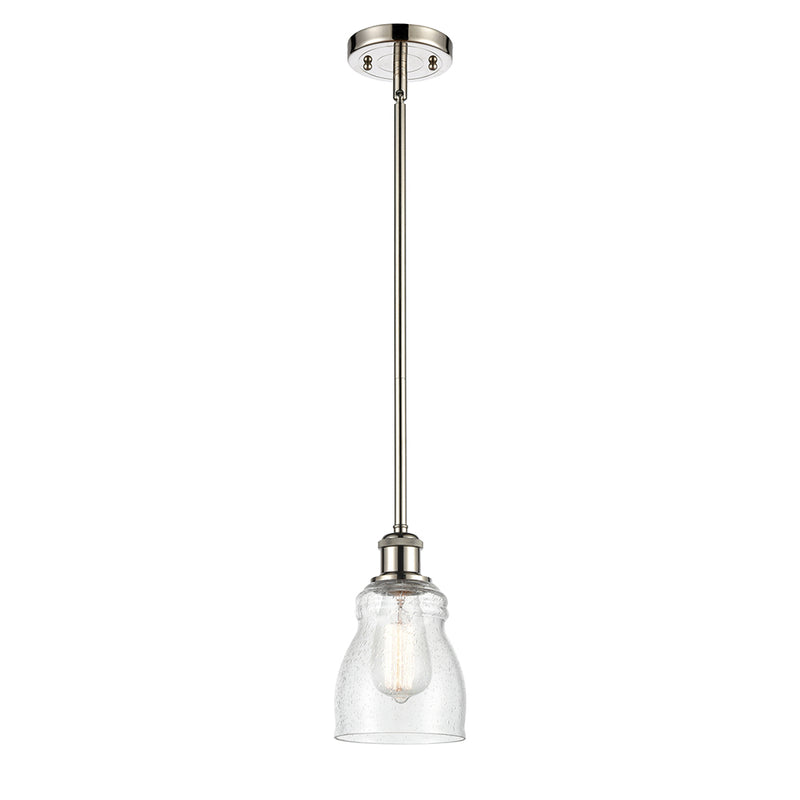 Ellery Mini Pendant shown in the Polished Nickel finish with a Seedy shade