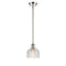 Dayton Mini Pendant shown in the Polished Nickel finish with a Clear shade