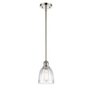 Brookfield Mini Pendant shown in the Polished Nickel finish with a Clear shade