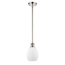 Eaton Mini Pendant shown in the Polished Nickel finish with a Matte White shade