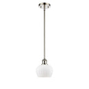 Fenton Mini Pendant shown in the Polished Nickel finish with a Matte White shade