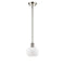 Fenton Mini Pendant shown in the Polished Nickel finish with a Matte White shade