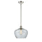 Fenton Mini Pendant shown in the Polished Nickel finish with a Clear shade