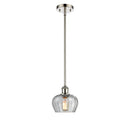 Fenton Mini Pendant shown in the Polished Nickel finish with a Clear shade