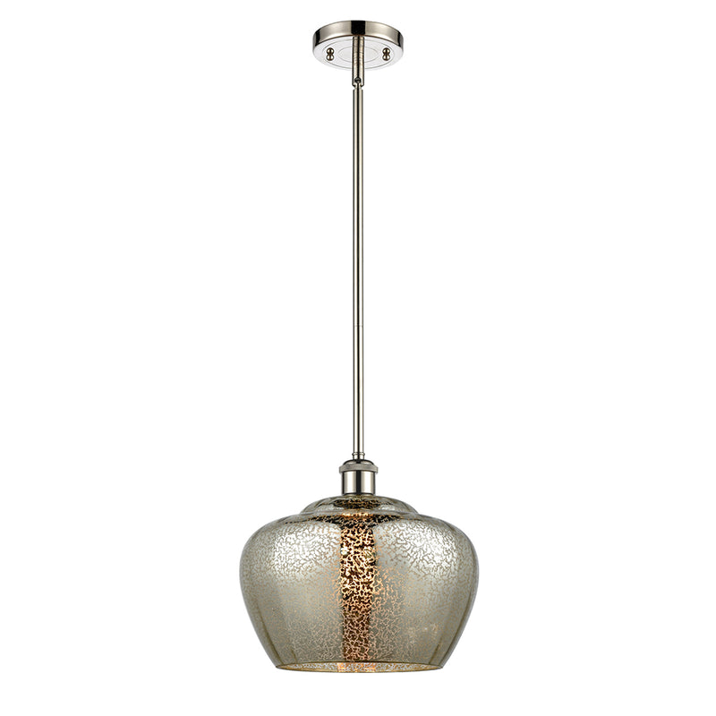 Fenton Mini Pendant shown in the Polished Nickel finish with a Mercury shade