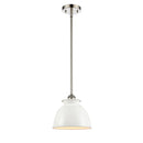 Adirondack Mini Pendant shown in the Polished Nickel finish with a Glossy White shade