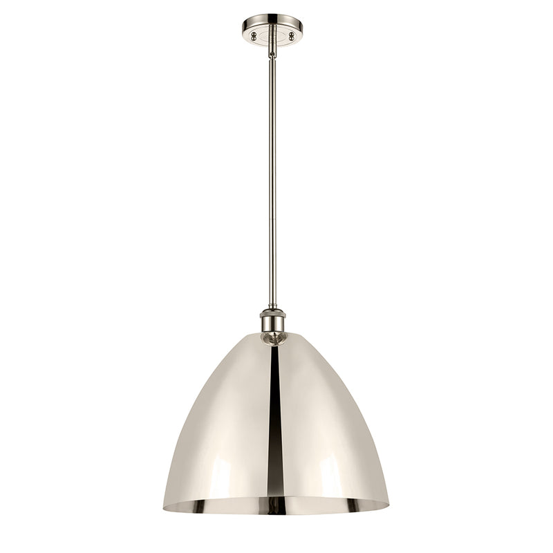 Ballston Dome Pendant shown in the Polished Nickel finish with a Polished Nickel shade